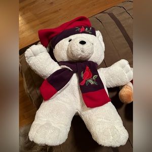 Christmas Plush Pals Bear Stuffed Happy Holidays Hat & Scarf